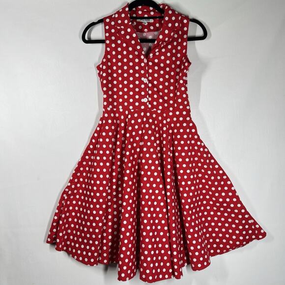 Grace Karin Red White Polkadot Circle Dress Girls Sleeveless Dress 11-12 Minnie - Picture 1 of 11